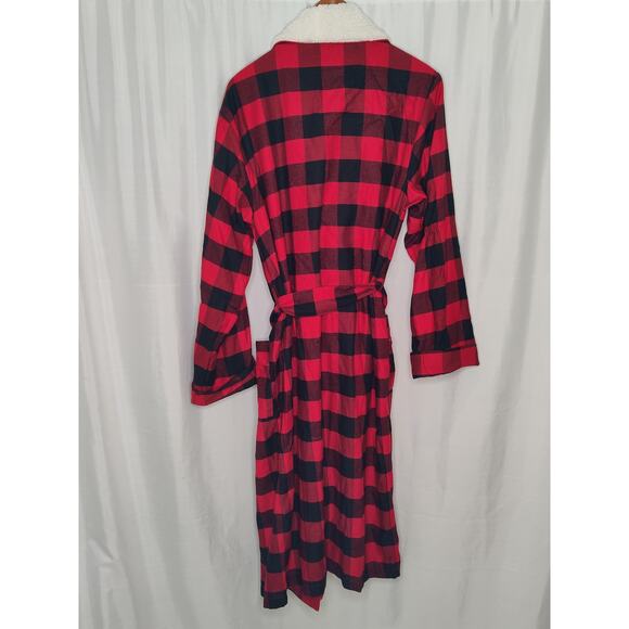 Disney Buffalo Plaid Robe Mickey Mouse Santa Christmas Adult Small holiday - Picture 2 of 5